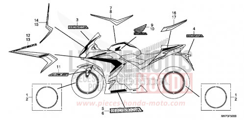 MARQUE/RAYURE (CBR500RK,CBR500RAK/L/M) CBR500RAM de 2021